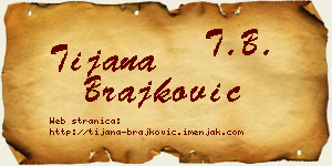 Tijana Brajković vizit kartica